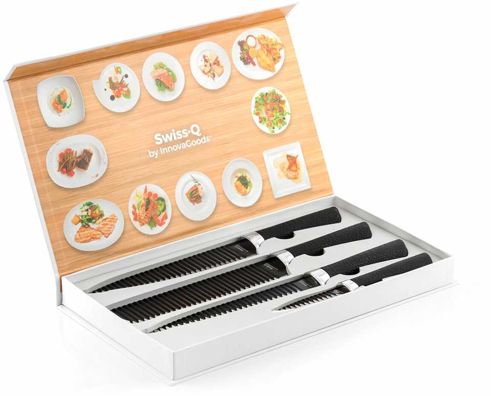 Peilių rinkinys Juodas Shark Swiss·Q Namiutsu InnovaGoods 4 Dalys
