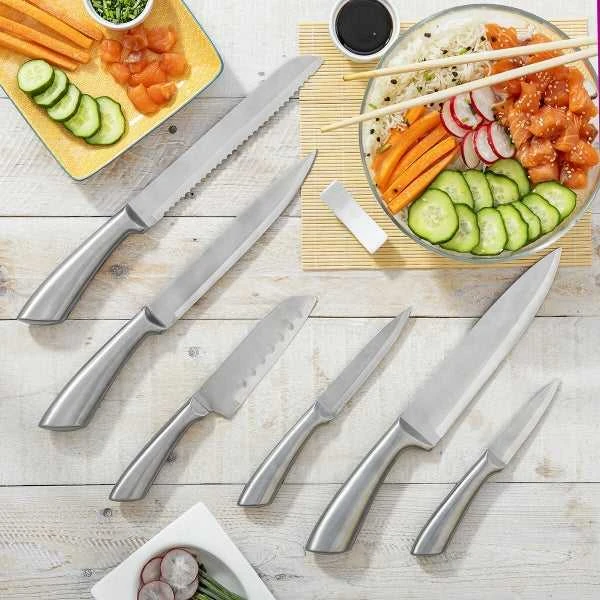 Peilių rinkinys su mediniu stovu Spartan InnovaGoods 7 Dalys