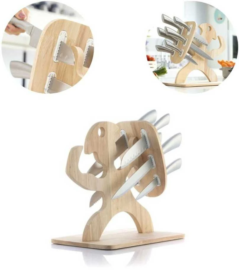 Peilių rinkinys su mediniu stovu Spartan InnovaGoods 7 Dalys