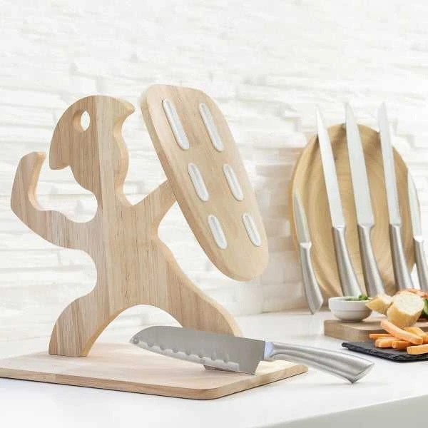 Peilių rinkinys su mediniu stovu Spartan InnovaGoods 7 Dalys