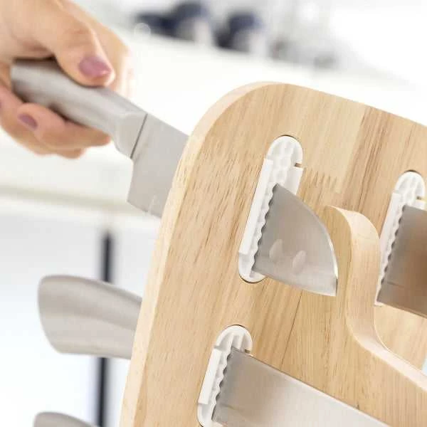 Peilių rinkinys su mediniu stovu Spartan InnovaGoods 7 Dalys