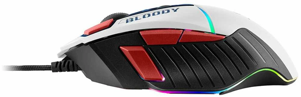 Pelė Myszka žaidimams A4Tech Bloody W95Max Sports Navy su laidu 12000 dpi optinė balta