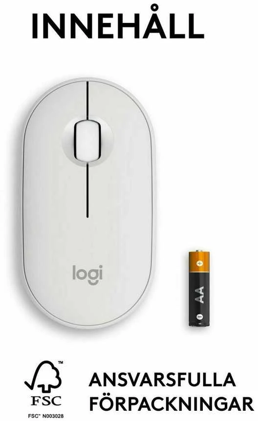 Belaidė pelė Logitech Pebble Mouse 2 M350s, Balta