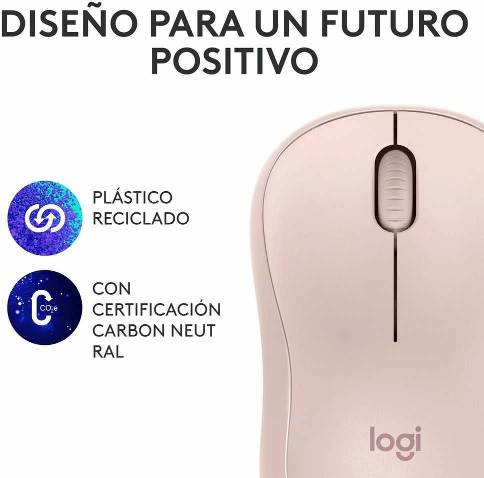 Belaidė pelė Logitech M240 Silent Bluetooth Mouse, rožinės spalvos