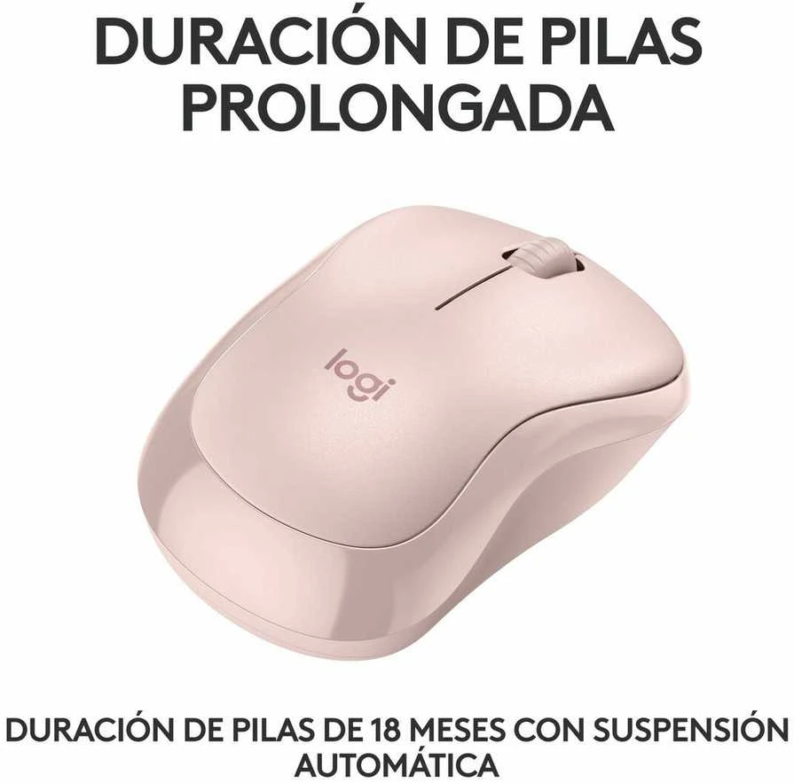 Belaidė pelė Logitech M240 Silent Bluetooth Mouse, rožinės spalvos