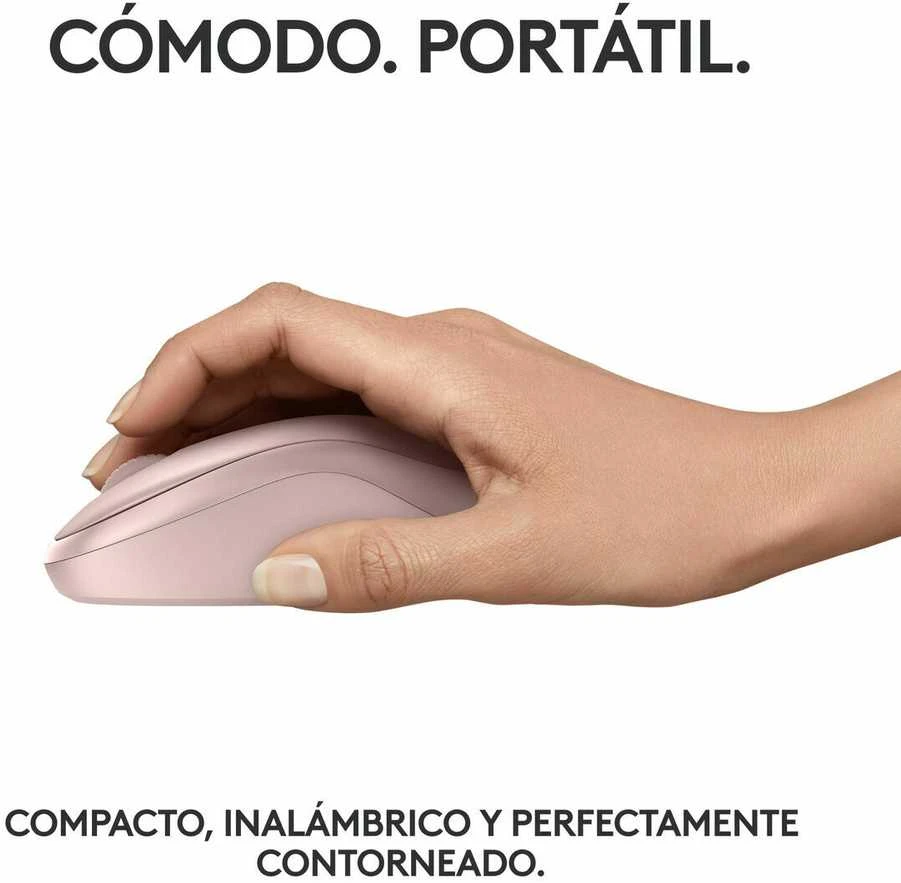 Belaidė pelė Logitech M240 Silent Bluetooth Mouse, rožinės spalvos