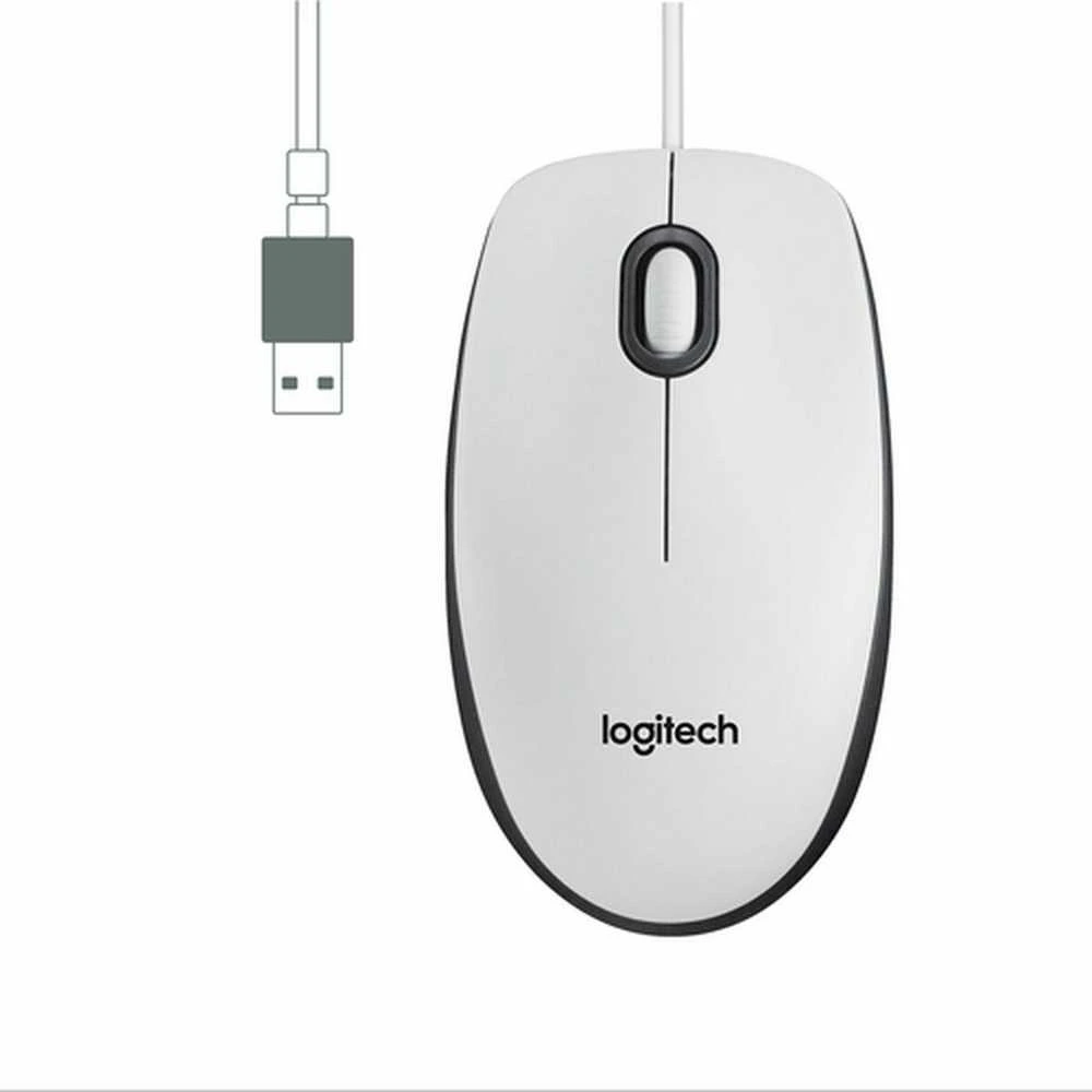 Logitech M100 Laidinė pelė, 1000 DPI, Balta