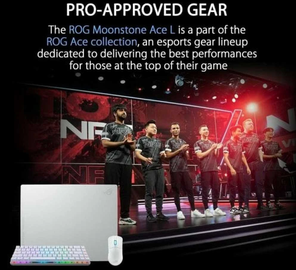 Pelės kilimėlis ASUS ROG Moonstone Ace L, 500x400, Baltas