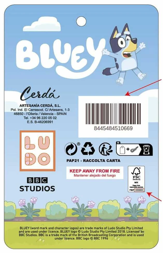 Cerda Bluey užpildytas penalas, 2 skyriai