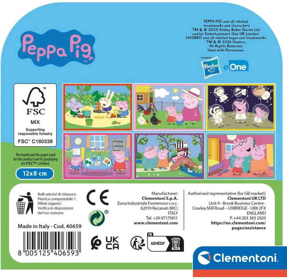 Clementoni CLE Cubi blokeliai 6 Peppa Pig 40659