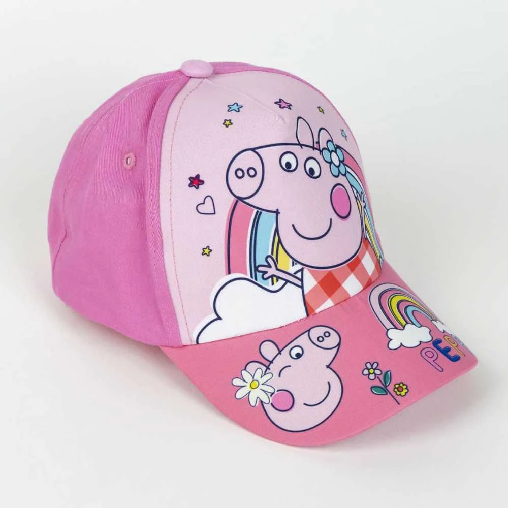 Vaikiška rožinė Peppa Pig kepurė su snapeliu