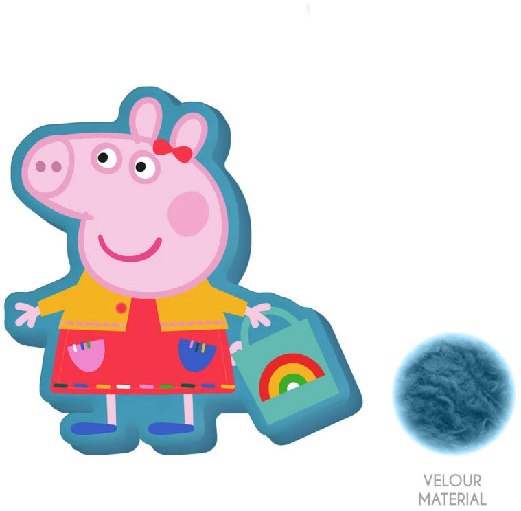 Peppa Pig apsipirkimo dekoratyvinė pagalvėlė, 35 cm, aksominė