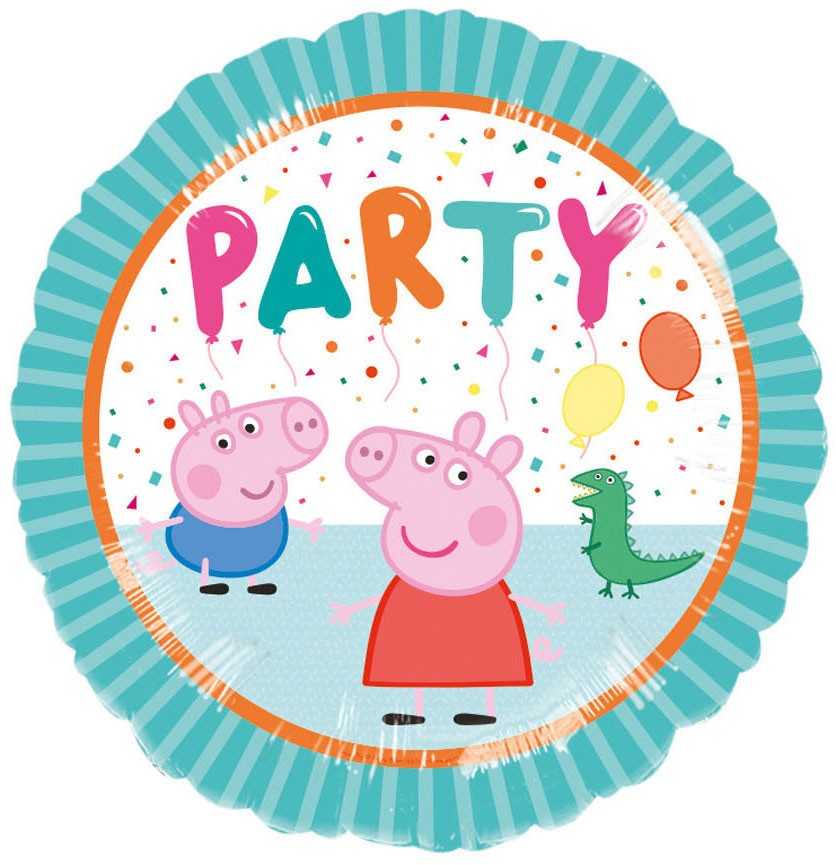 AMSCAN Peppa Pig folijos balionas, apvalus, spalvingas