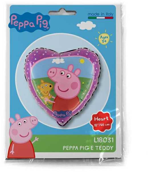 Peppa Pig meškiukas folijos balionas 46 cm