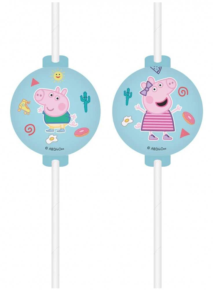Globos Europe Bv Gurli Pig popieriniai šiaudeliai 4 vnt.