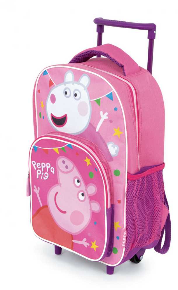 Peppa Pig Party vaikiška kuprinė su ratukais, krepšys 36 cm