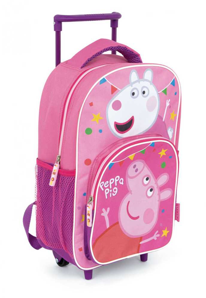 Peppa Pig Party vaikiška kuprinė su ratukais, krepšys 36 cm