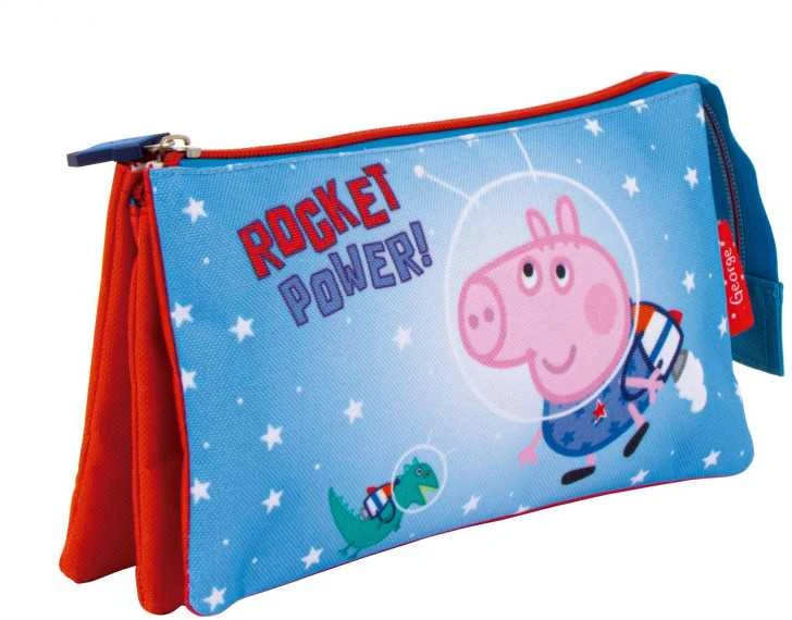 Peppa Pig Rocket 3 skyrių pieštukų dėklas 21 cm
