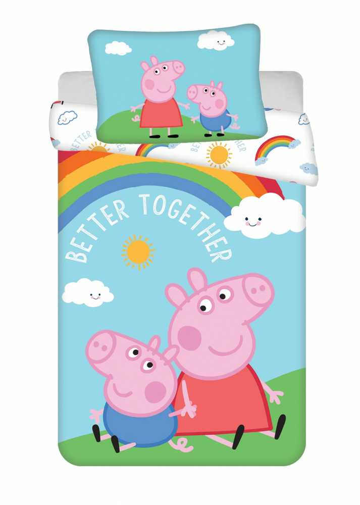 Patalynės komplektas Patalynė bawełniana 100x135 Świnka Peppa Pig 8228 do łóżeczka dziecięca poszewka 40x60 JF 02