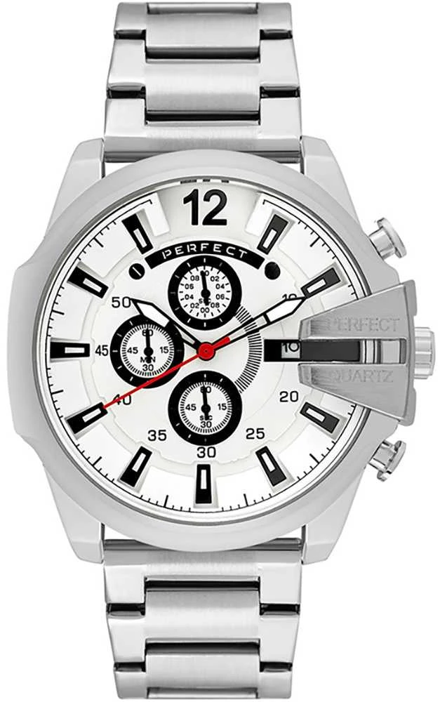 PERFECT VYRIŠKAS LAIKRODIS M513CH-01 - CHRONOGRAFAS (zp387b) + DĖŽUTĖ