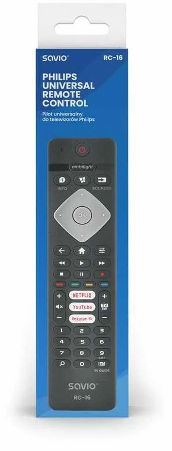 Savio universalus nuotolinio valdymo pultelis/pakeitimas Philips TV, SMART TV, RC-16