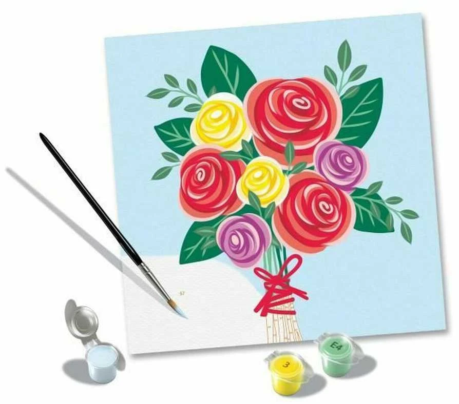 Ravensburger Rankdarbių rinkinys tapybai pagal skaičius rožių puokštė