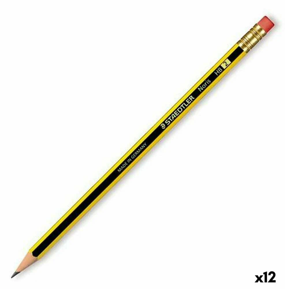 Staedtler Noris, HB, Juoda, Geltona, PEFC, 2 mm, 12 vnt., Vokietija