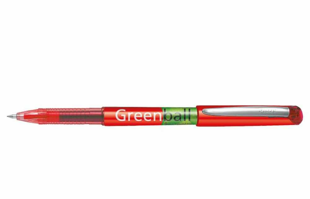 Pilot Pen Karžygio Ženklas Roller Pilot Žalias-BALL 0,7 mm Raudona Perdirbtas 10 vnt.