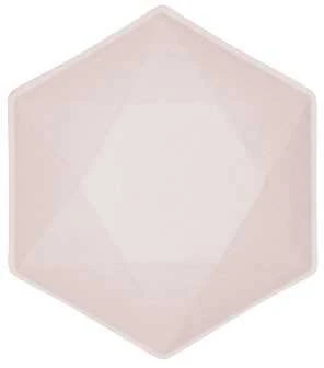 Pink „Colour Vert Decor Rožinė“ šešiakampės gilios lėkštės, 6 vnt., 15,8 cm