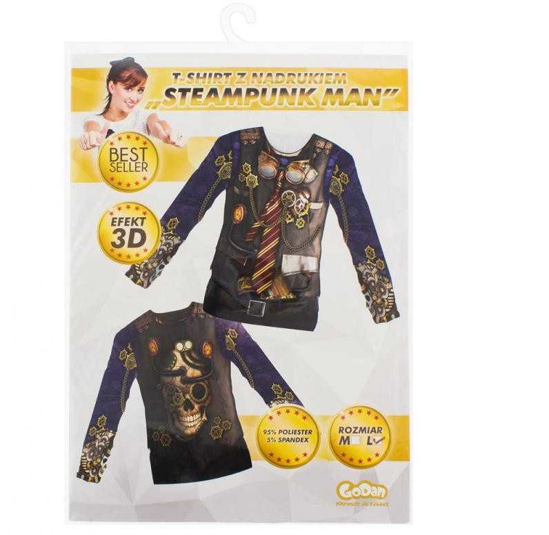 GoDan Marškinėliai su nadrukiem Steampunk Man rozm. L