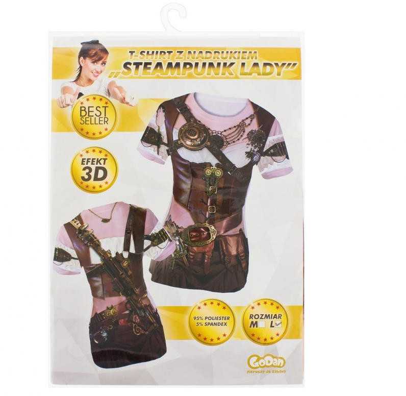 GoDan Marškinėliai su nadrukiem Steampunk Lady rozm. L