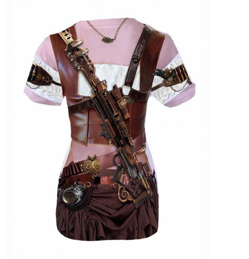 GoDan Marškinėliai su nadrukiem Steampunk Lady rozm. M