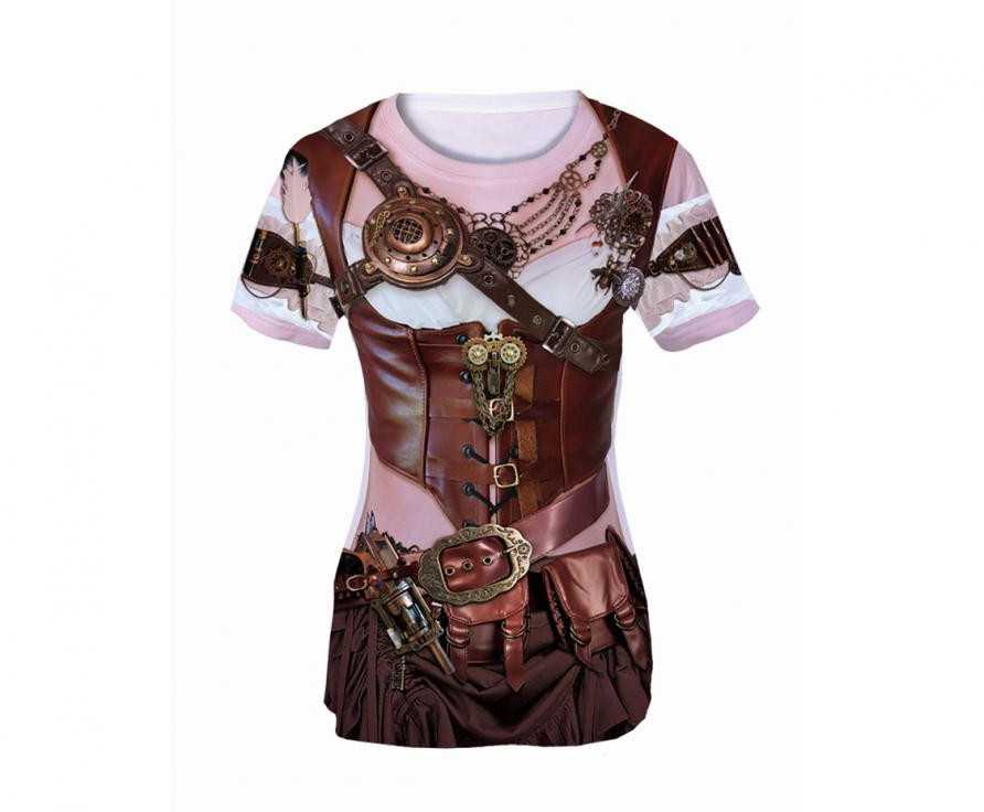 GoDan Marškinėliai su nadrukiem Steampunk Lady rozm. L
