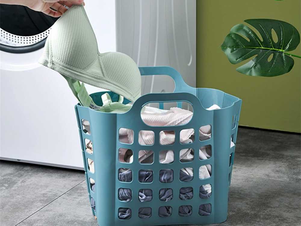 Plastikinis sulankstomas krepšys su ergonomiškomis rankenomis