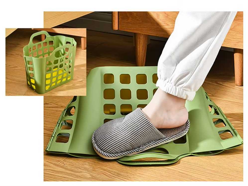 Plastikinis sulankstomas krepšys su ergonomiškomis rankenomis