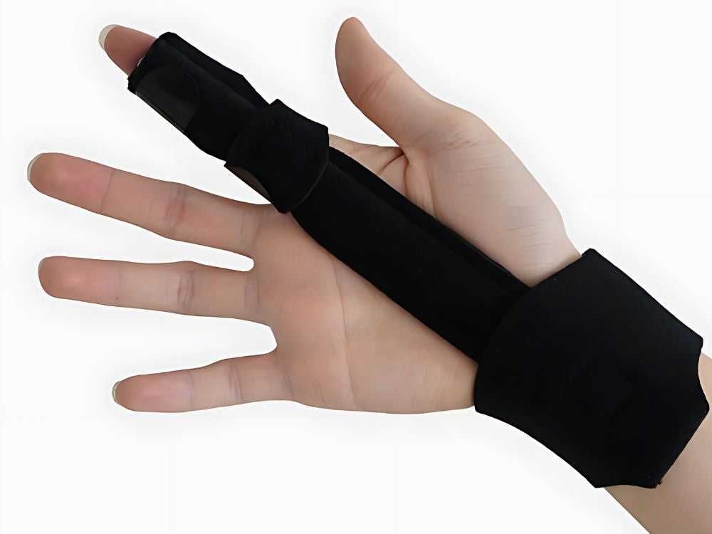 Pirštų stabilizatoriaus audinio riešo įtvaras su Velcro dirželiu