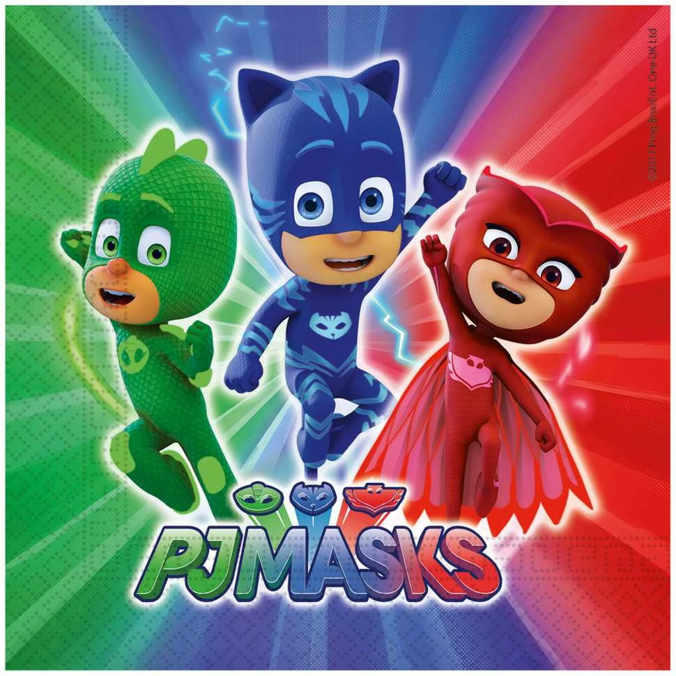 Globos Europe Bv PROCOS PJ Masks gimtadienio servetėlės - 33 cm - 20 vnt. universalus