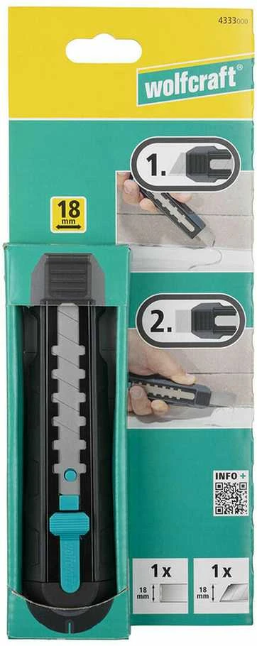 Peilis keičiamais ašmenimis Wolfcraft 4333000; 18 mm