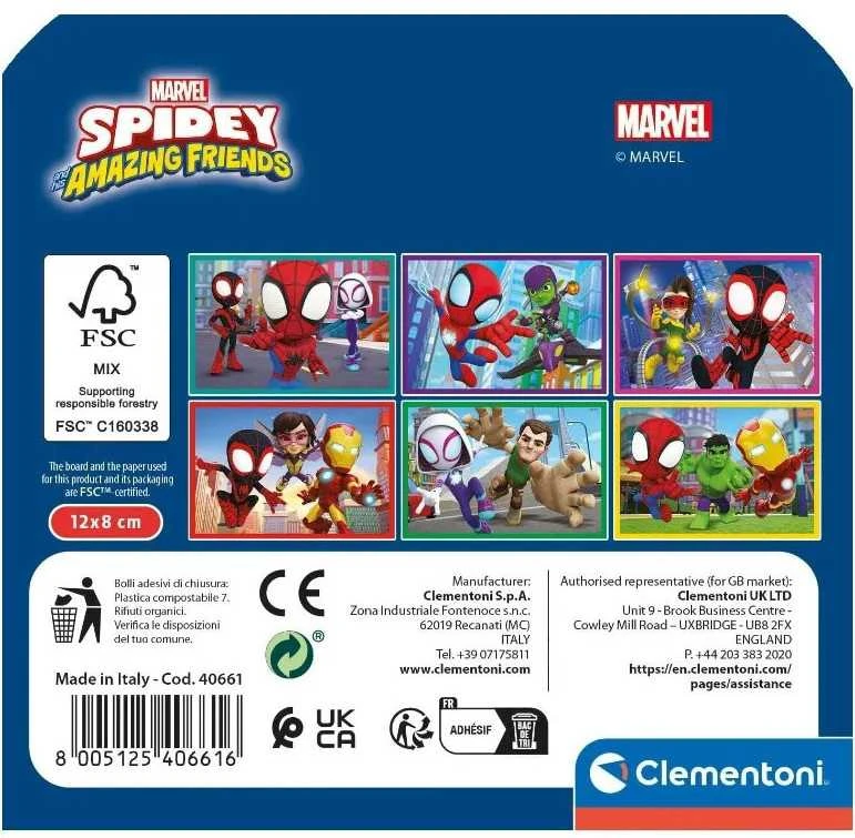 Dėlionė Clementoni CLE Cubi klocki 6 Spidey_Jo nuostabūs draugai 40661