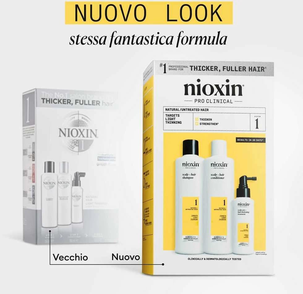 Nioxin Sistema 1 – Kit - Tratamiento Para Cabello Natural Con Debilitamiento Leve 3 U