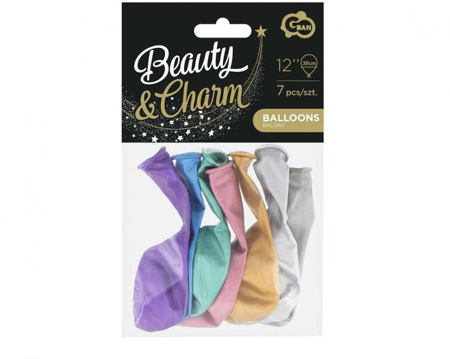 GoDan Beauty&Charm balionai, platinos mišinys 12/7 vnt. CB-7LMX