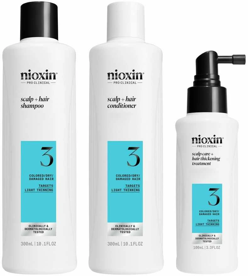 Nioxin Sistema 3 - Kit - Tratamiento Para Cabello Teñido Con Debilitamiento Leve 3 U