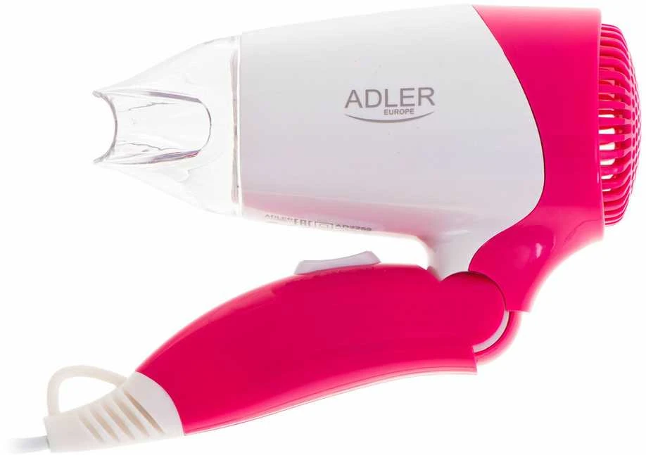 Adler | Plaukų džiovintuvas | AD 2259 | 1200 W | Number of temperature settings 2 | Baltas/Rožinė