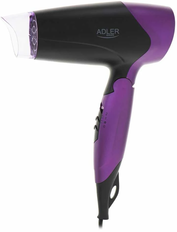Adler | Plaukų džiovintuvas | AD 2260 | 1600 W | Number of temperature settings 2 | Juodas/Violetinė