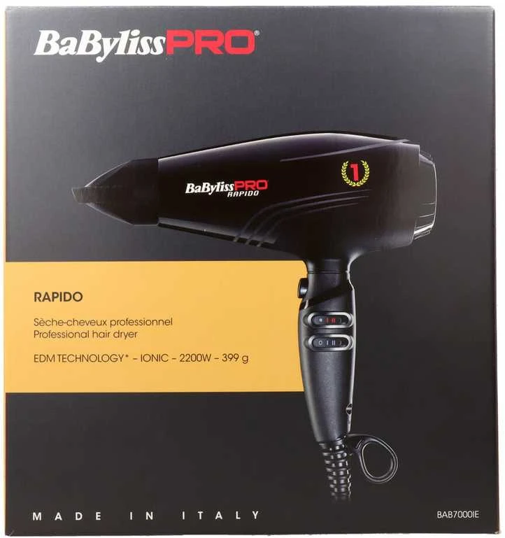 Profesionalus plaukų džiovintuvas BaByliss Pro Ultra Light Dryer BAB7000IE, 22 500 aps./min.