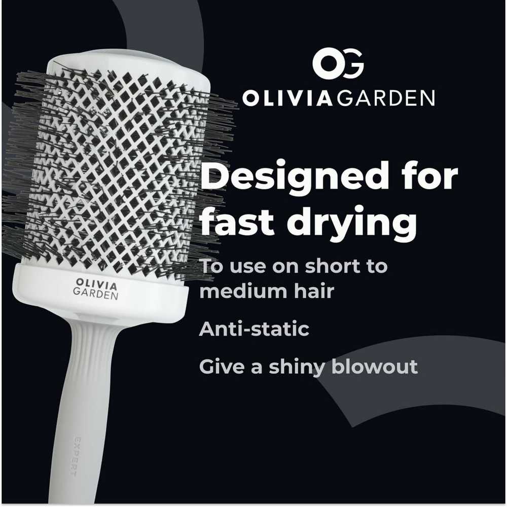 Olivia Garden Expert Blowout Shine Blanco y Gris 80 mm 1 U plaukų formavimo priemonė