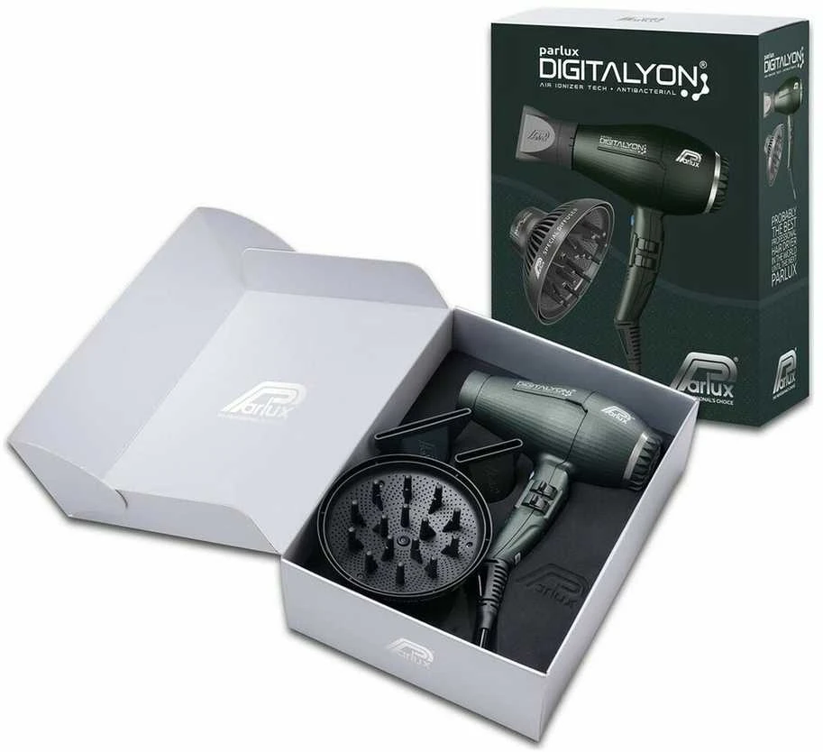 Plaukų džiovintuvas Parlux Digitalyon + MagicSense® difuzorius, žalios spalvos