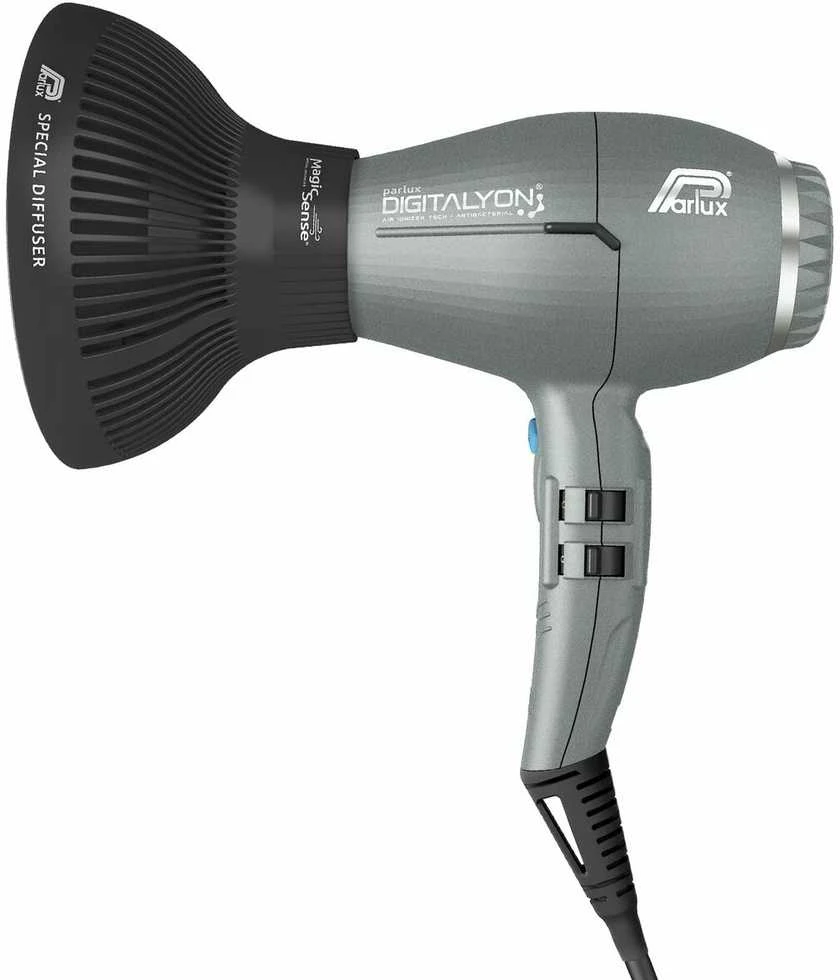 Plaukų džiovintuvas Parlux Digitalyon + MagicSense® difuzorius, pilkos spalvos