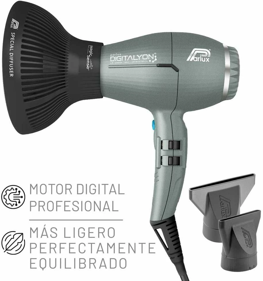 Plaukų džiovintuvas Parlux Digitalyon + MagicSense® difuzorius, pilkos spalvos