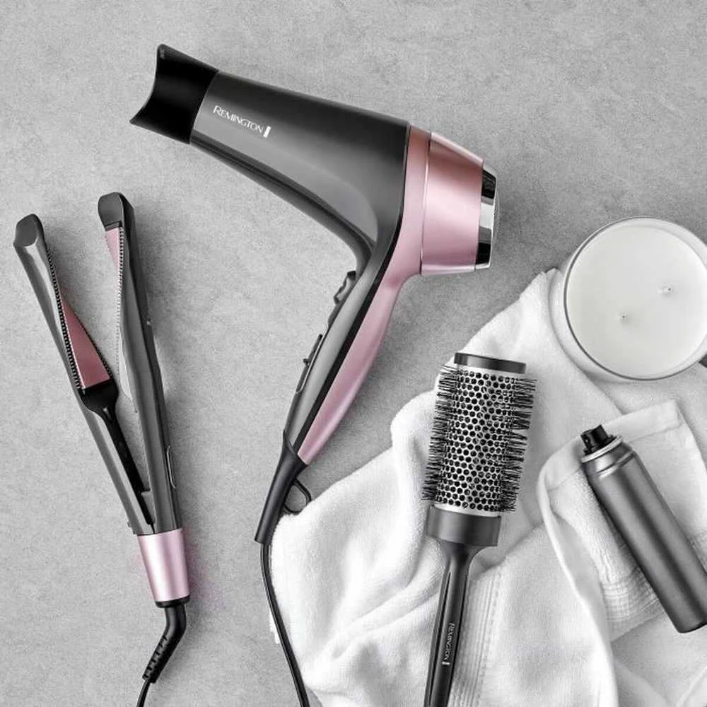 Remington | Curl and Straight Confidence Plaukų džiovintuvas | D5706 | 2200 W | Number of temperature settings 3 | Ionic function | Diffuser nozzle | Juodas